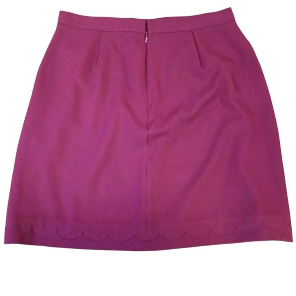 BANANA REPUBLIC Plum Scallop Stretch Career Skirt Size 4 - Picture 9 of 10